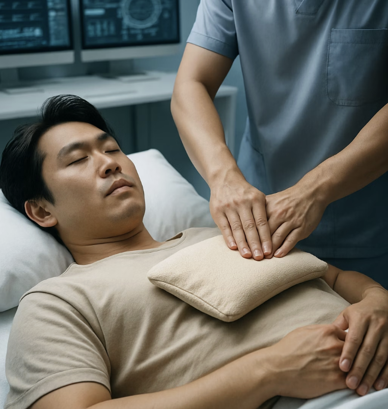 뱃속을 편안하게, 따뜻한 마사지와 찜질