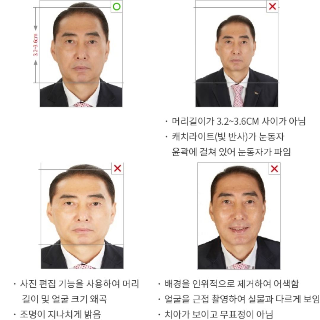 여권사진 규정 : 일반용 & 온라인 제출용