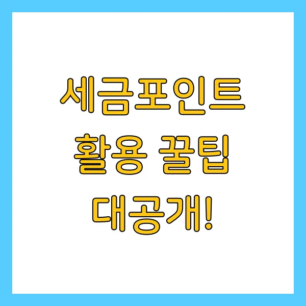 국세청 세금포인트 사용처 및 활용방법 홈택스 포인트 할인몰 총정리