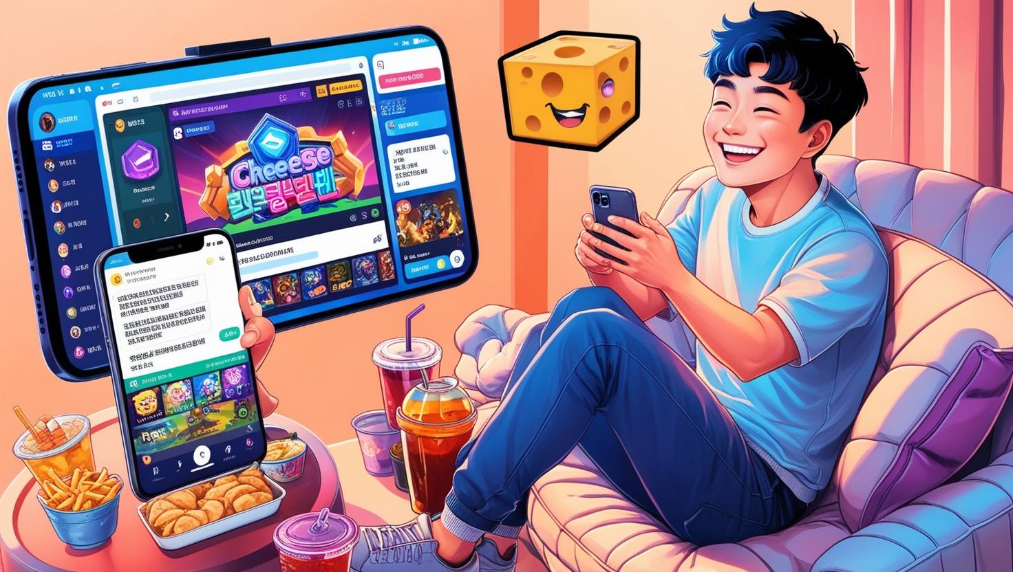 라이브스트리밍 앱 치지직 을 이용하는 사람의 모습