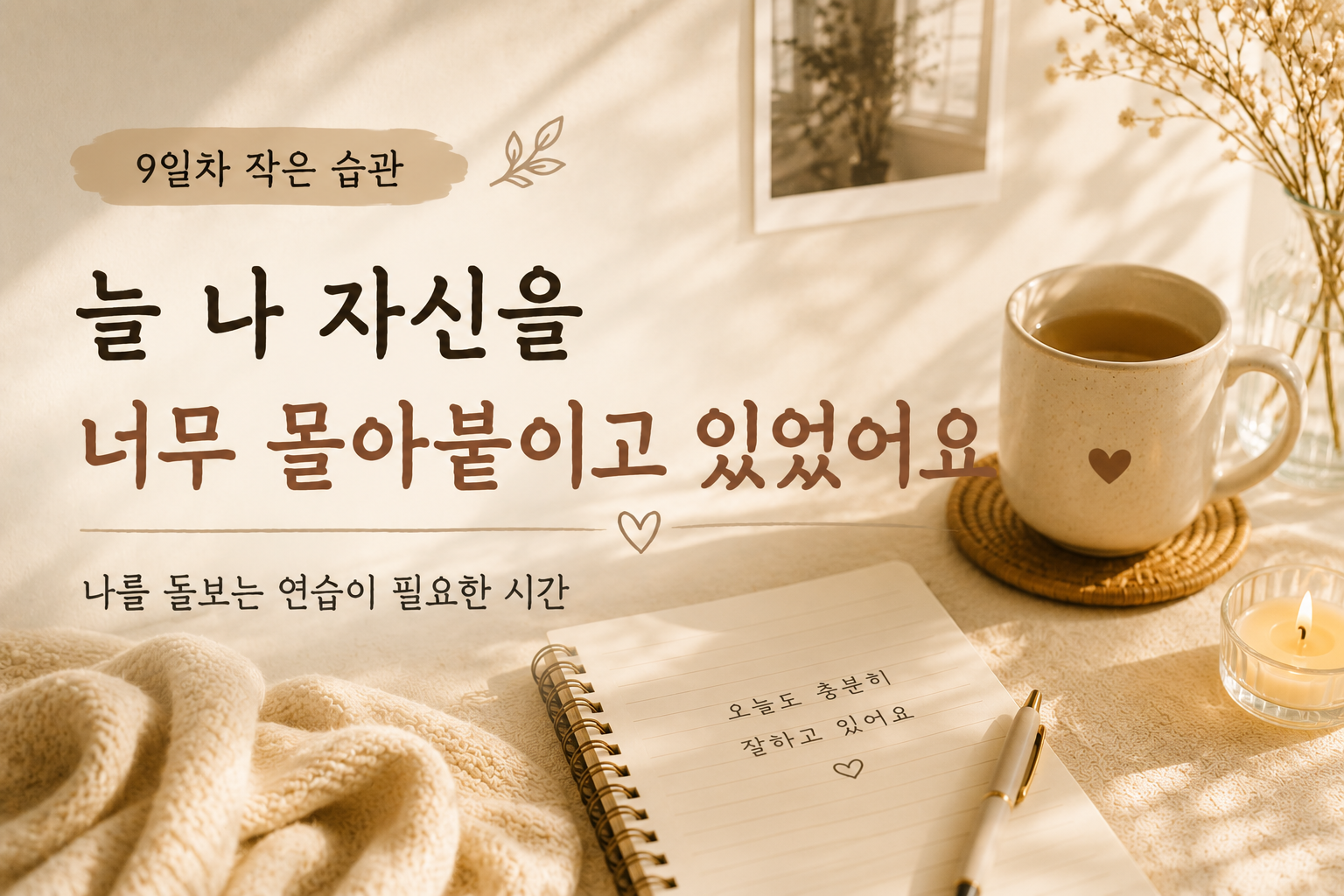 늘 나 자신을 너무 몰아붙이고 있었어요