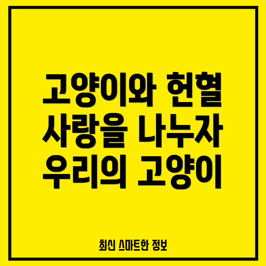 고양이 헌혈 프로그램