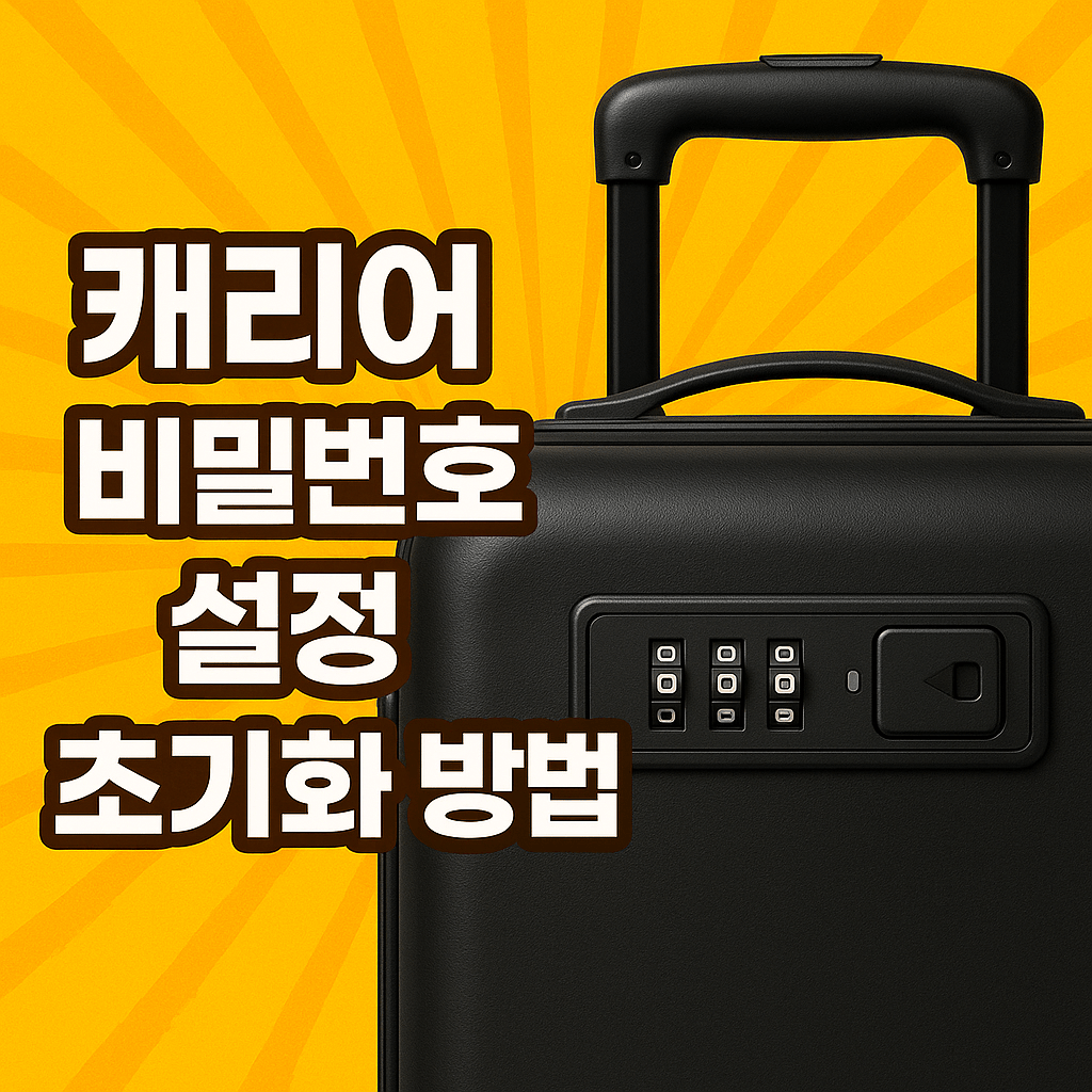 캐리어 비밀 번호 초기화 방법