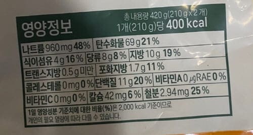 풀무원철판제육볶음밥-영양정보
