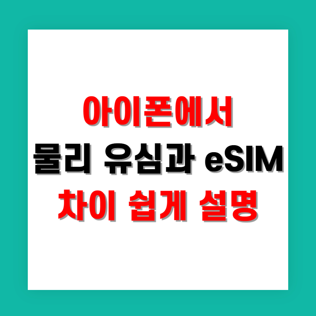 아이폰에서 물리 유심과 eSIM 차이 쉽게 설명