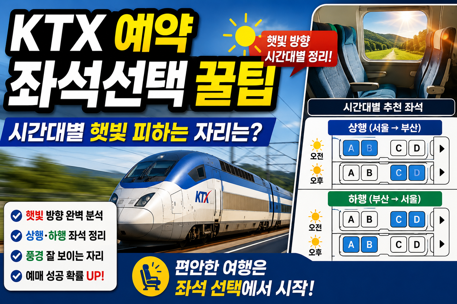 KTX 예약 좌석선택 꿀팁