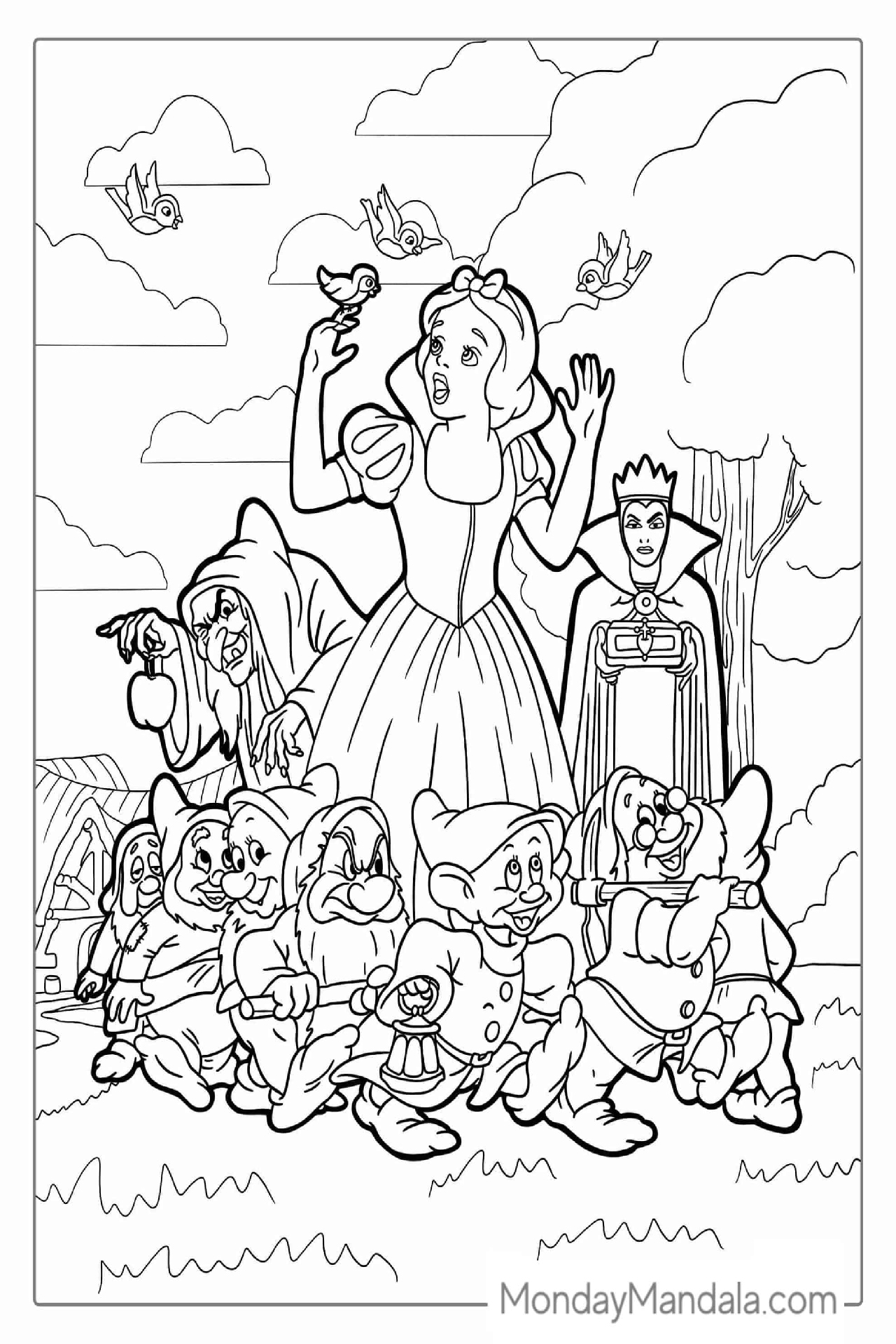 백설공주 색칠공부 도안