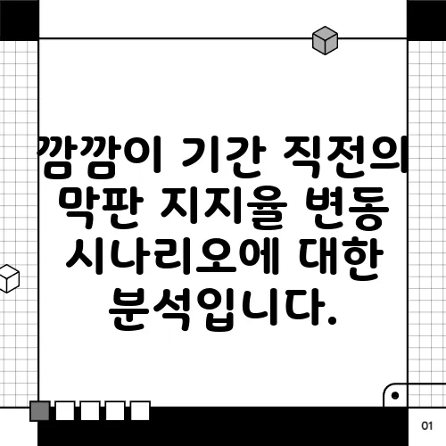 깜깜이 기간 직전의 막판 지지율 변동 시나리오에 대한 분석입니다.
