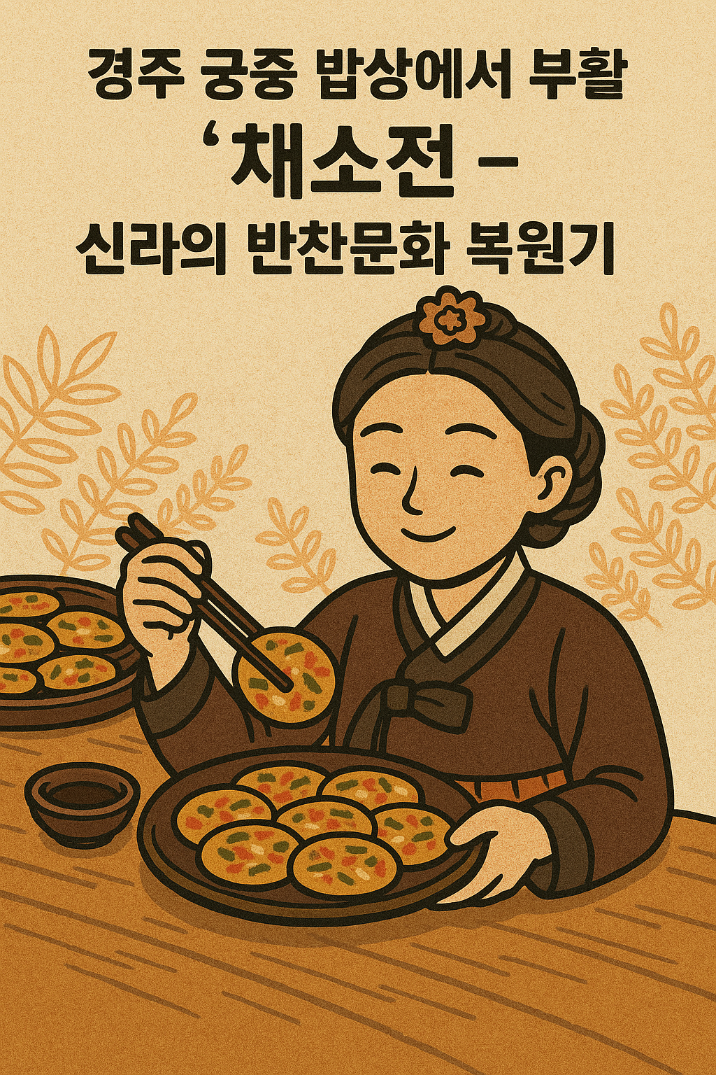 경주 궁중에서 전해지는 전통 채소전 요리를 복원하는 모습