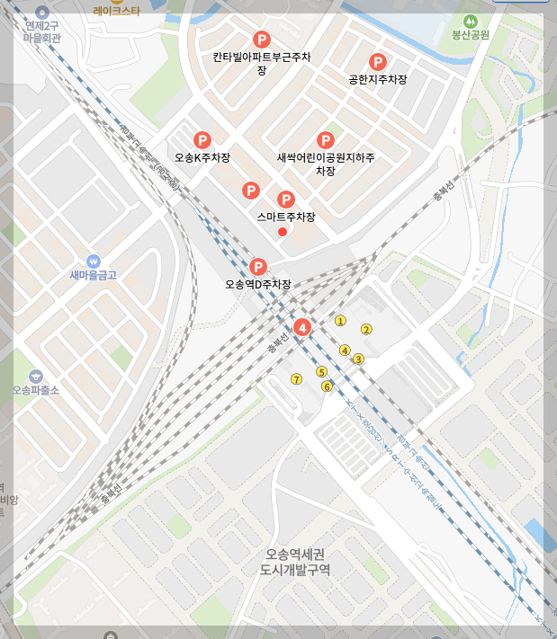 오송역 전체 주차장 위치
