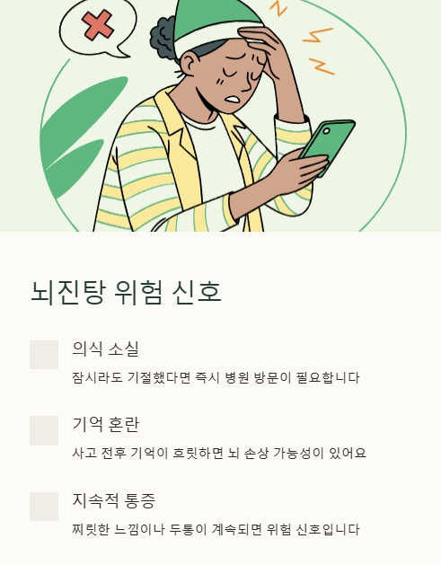 뇌진탕 위험 신호