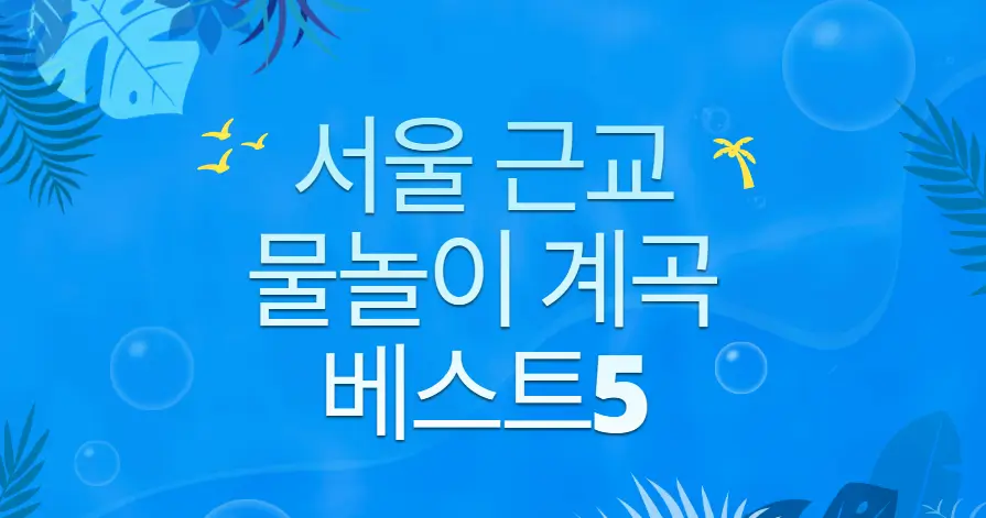 서울 근교 물놀이 하기 좋은 계곡 베스트5