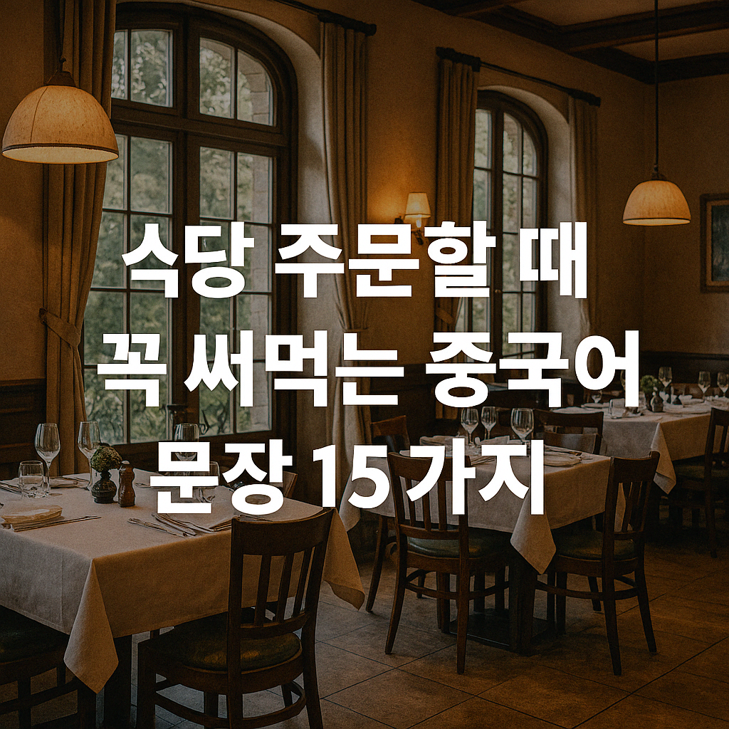 식당에서 꼭 써먹는 중국어