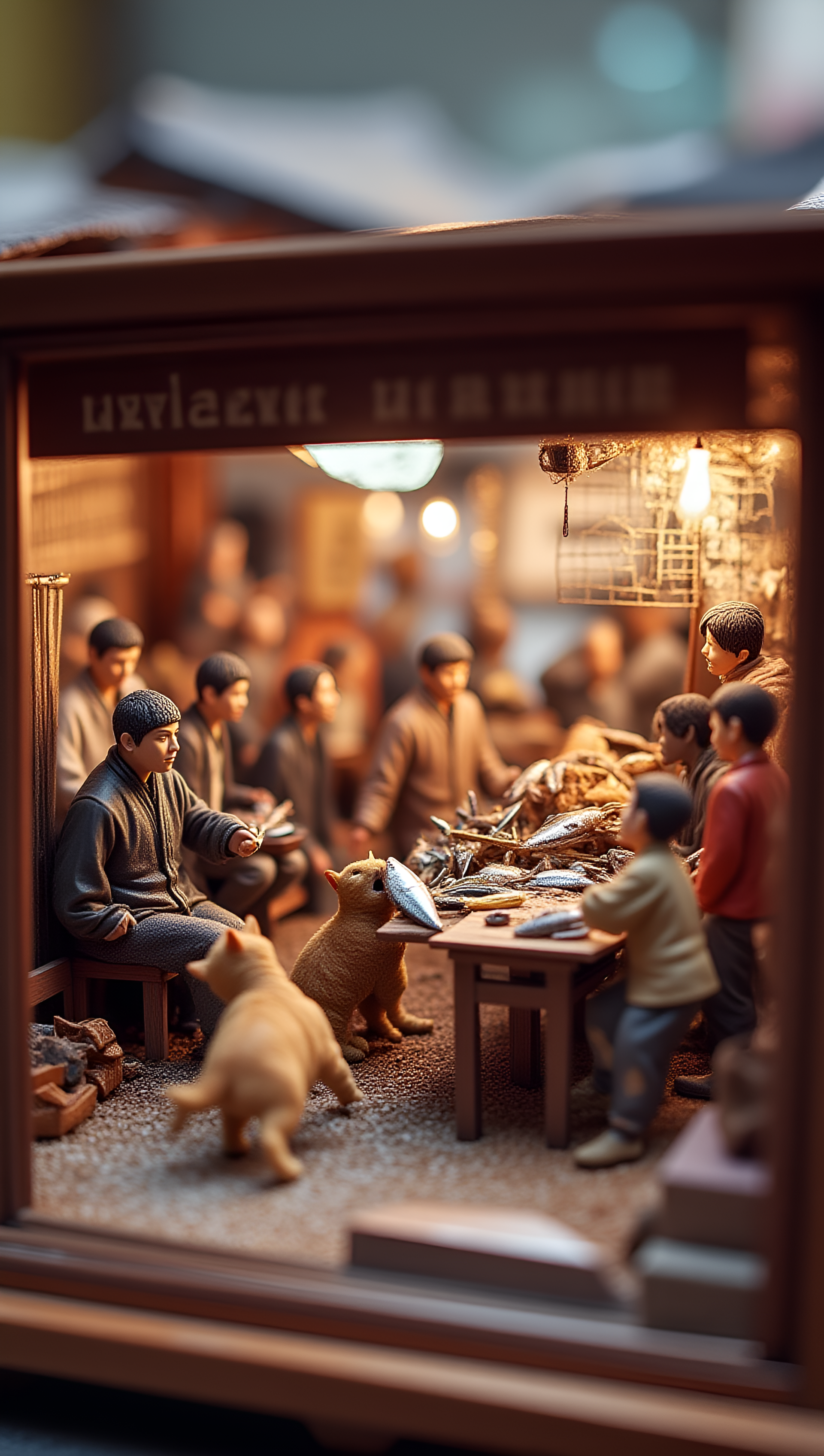 diorama 스타일을 이용한 시장 풍경 이미지