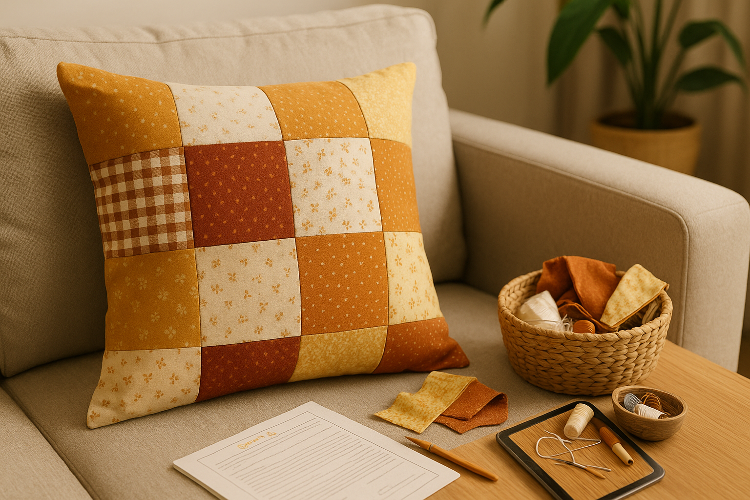 패치워크 쿠션 제작