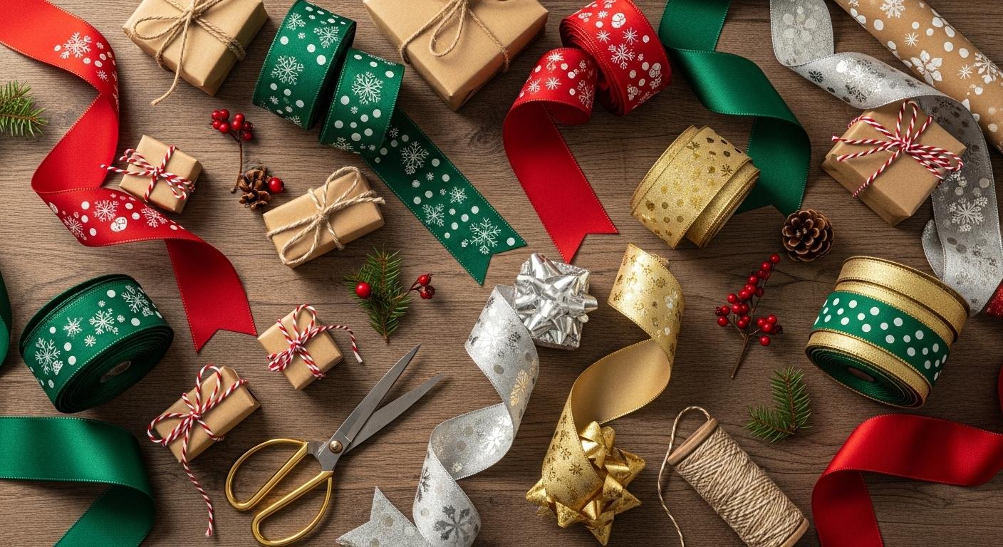 크리스마스 선물 포장 리본