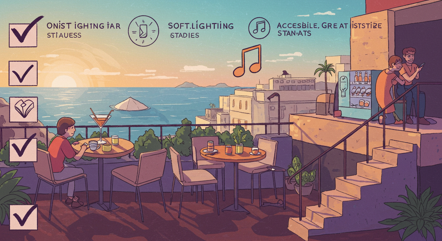분위기 좋은 루프탑 바를 고를 때 고려해야 할 조건 요약 일러스트
