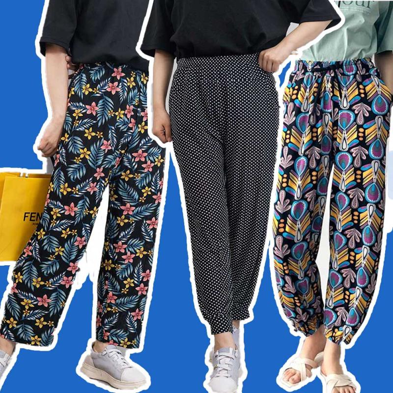 몸빼바지 여자냉장고 주름 바지 고무줄 체크 꽃무늬 할머니 엄마 몸배 플리츠 바지