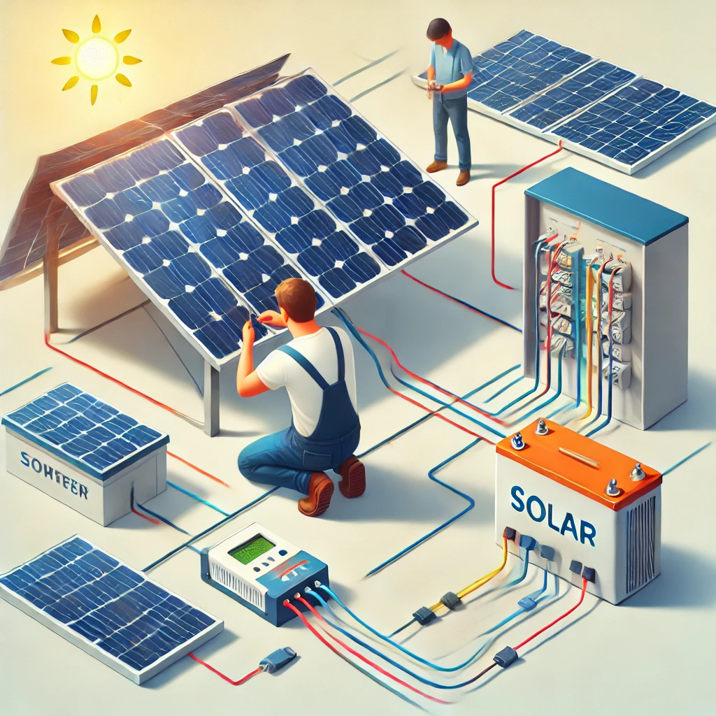 미니 태양광 추가 패널 설치 – 기존 시스템에 새 패널 연결하는 모습