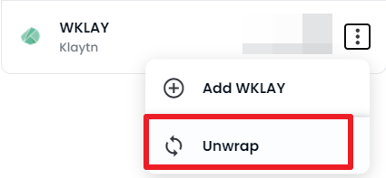 KLAY를 WKLAY로 변환하는 법