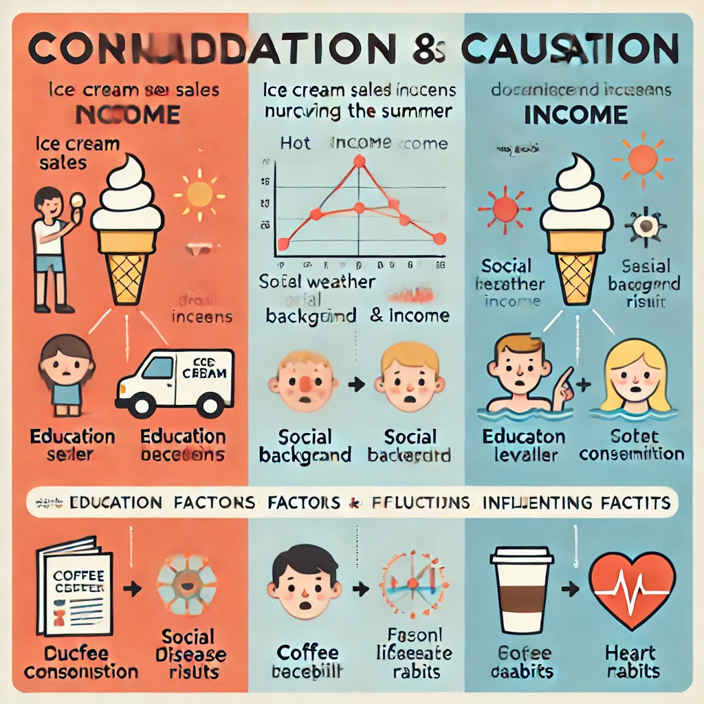 상관관계와 인과관계의 혼동 (Correlation vs. Causation): 상관관계와 인과관계의 차이