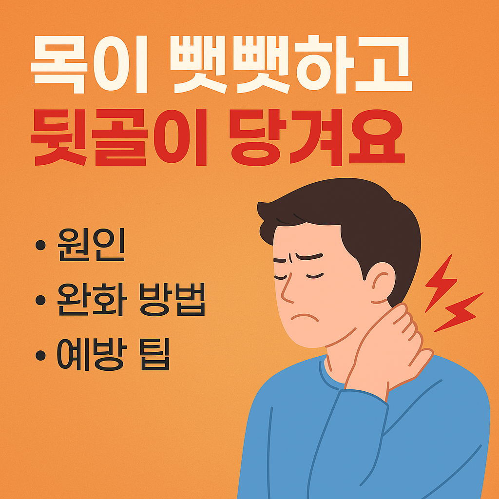 목이 뻣뻣 뒷골당겨