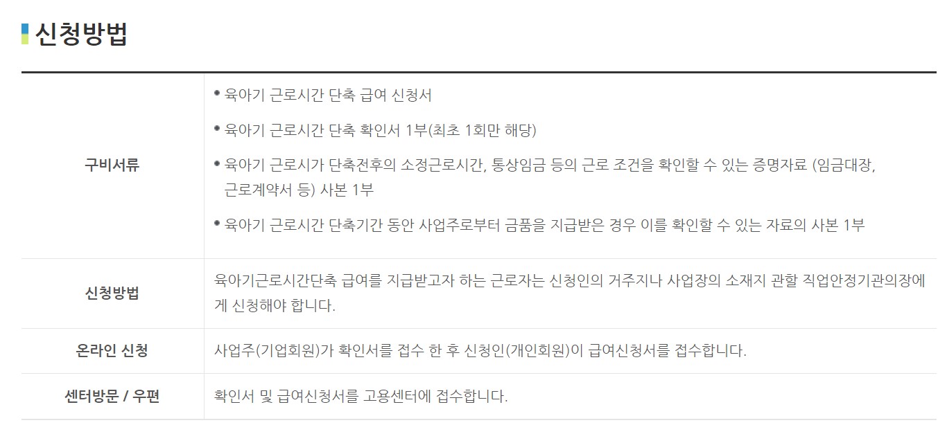 육아 단축근무
