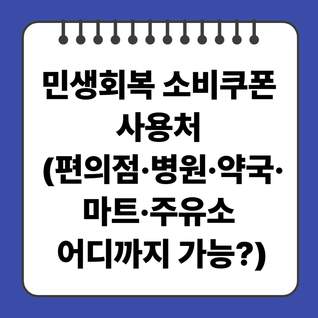 민생회복 소비쿠폰 사용처 (편의점·병원·약국·마트·주유소 어디까지 가능?)