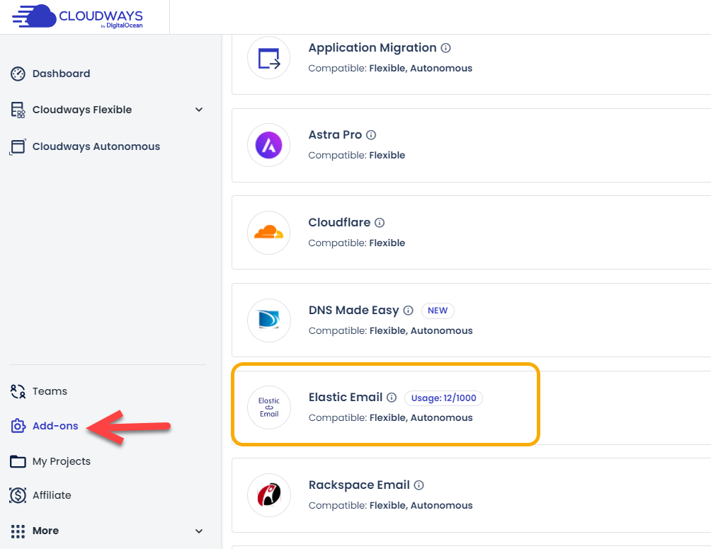 클라우드웨이즈 Elastic Email 애드온: 이메일 발송이 안 되는 경우