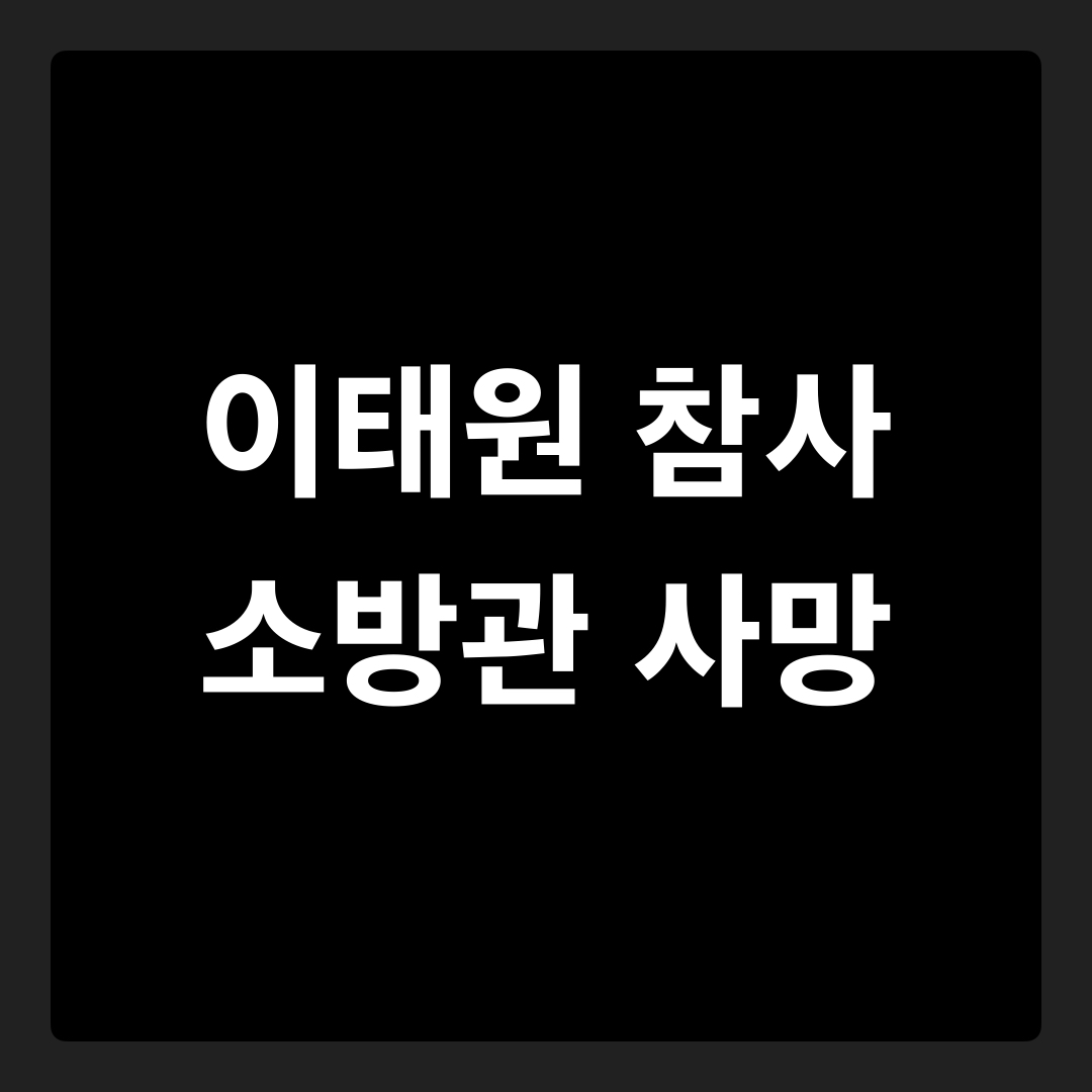 이태원참사_소방관사망