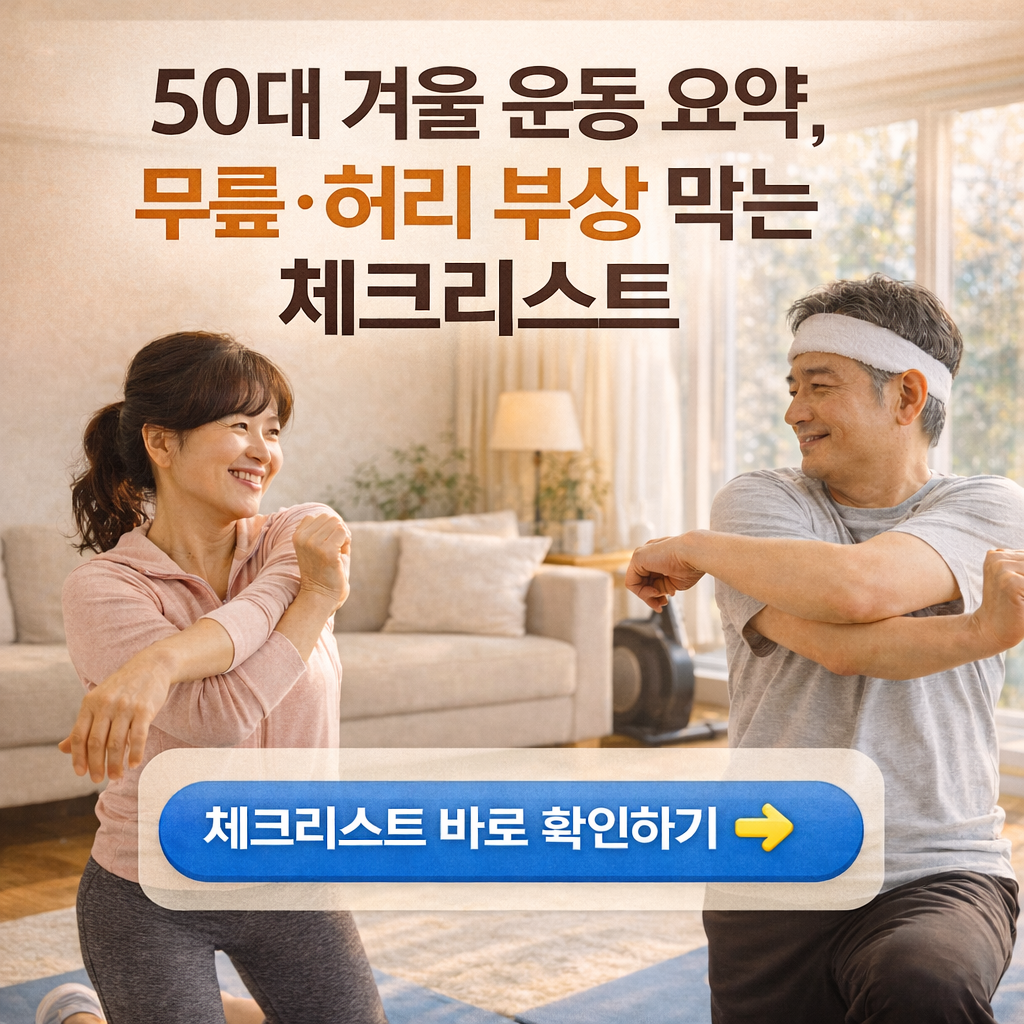 겨울 운동 요약, 50대 무릎과 허리 관절 부상 예방 체크리스트