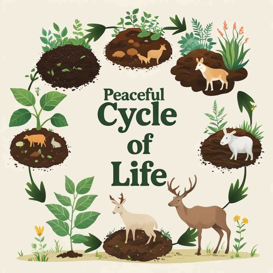 흙에서 시작해 다시 흙으로 돌아가는 생명의 순환을 표현한 이미지