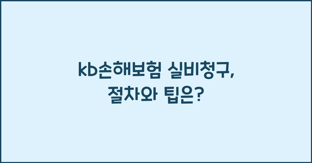 kb손해보험 실비청구