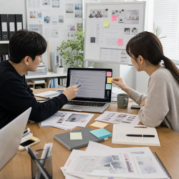 챗GPT 관련 상황을 확인하는 한국인 실사 이미지 2