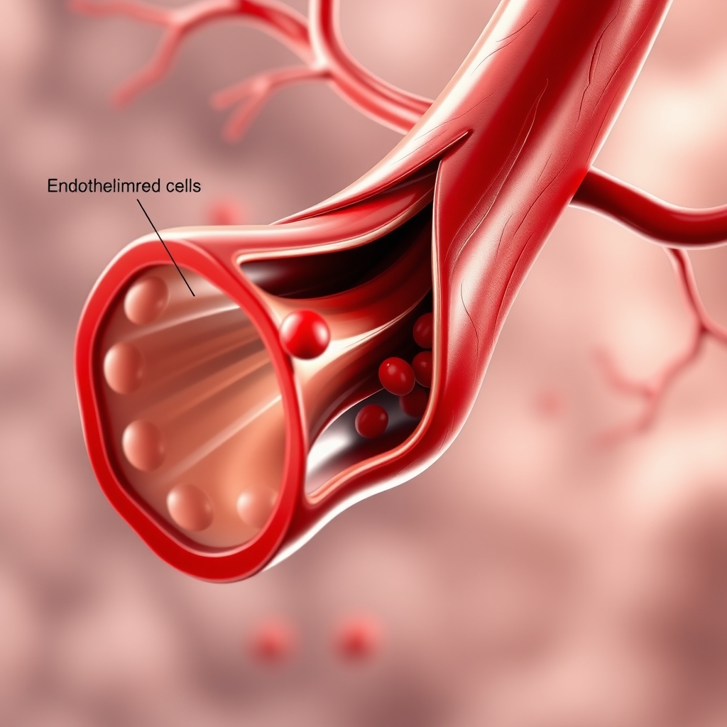 혈관벽에 혈전이 축척되는 이미지