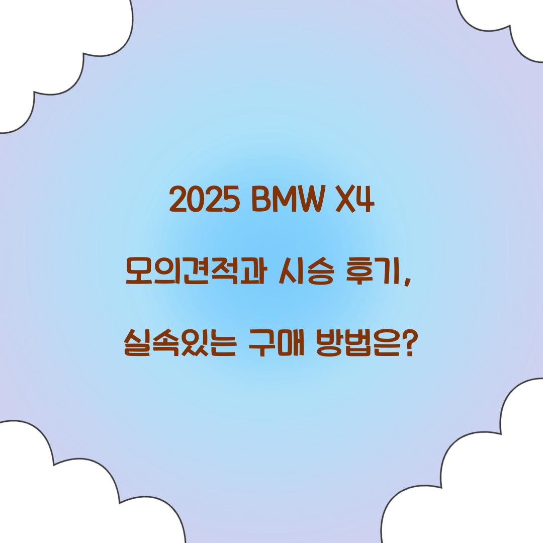 2025 BMW X4 모의견적