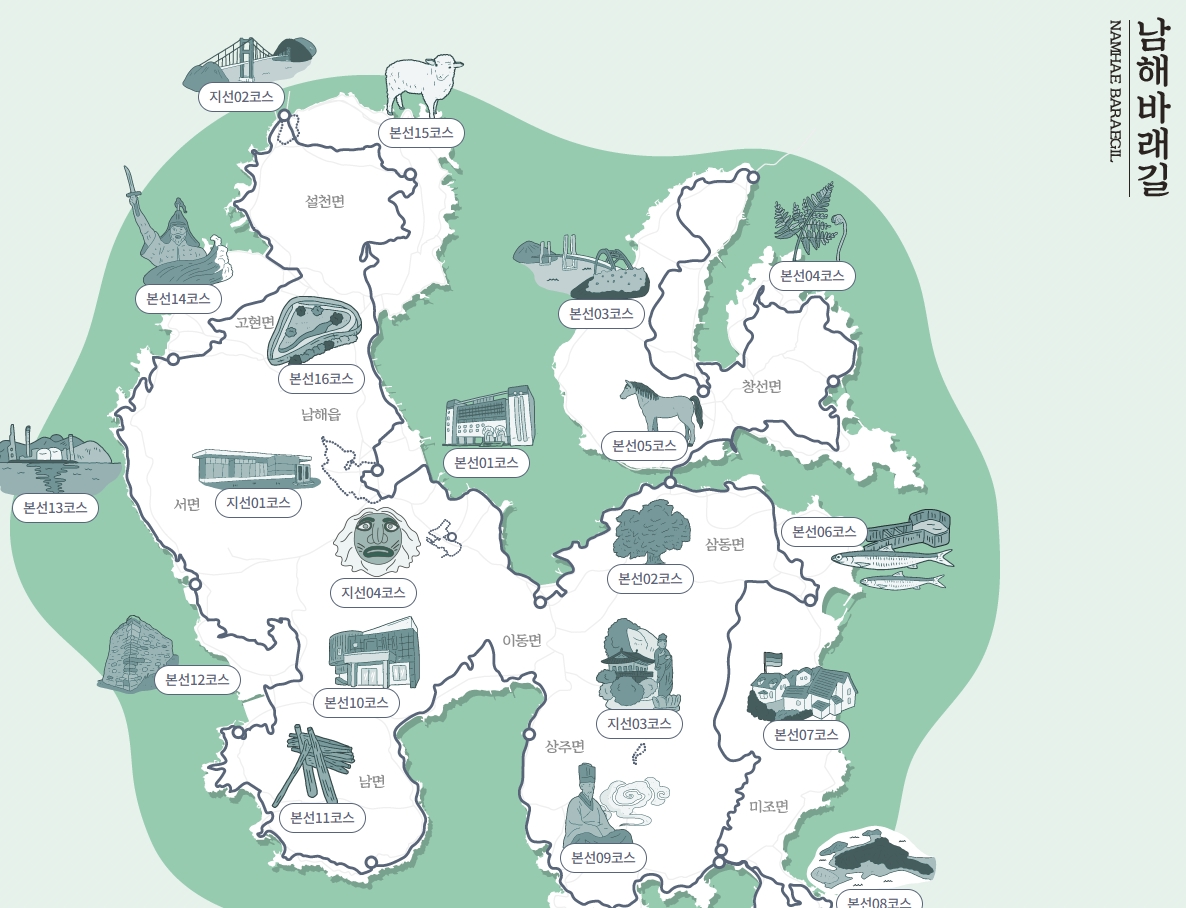 전체 코스 지도 및 경로 요약 안내