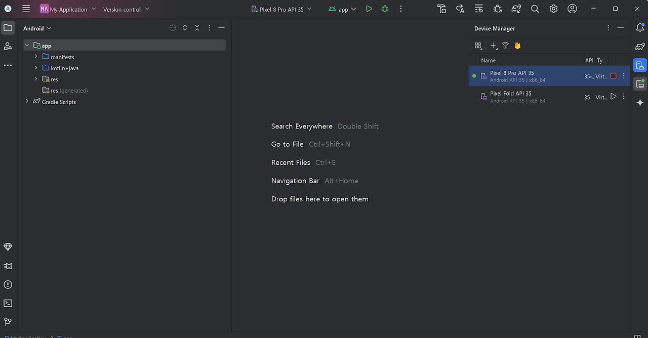 Android Studio에서 Device Manager 화면