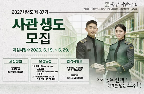 2026/2027 육군사관학교(육사)입시결과,원서접수 일정, 준비 정보