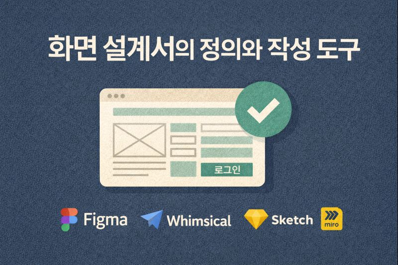 화면 설계서의 작성도구와 정의 관련 이미지