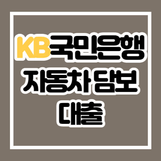 국민은행 자동차 담보 대출