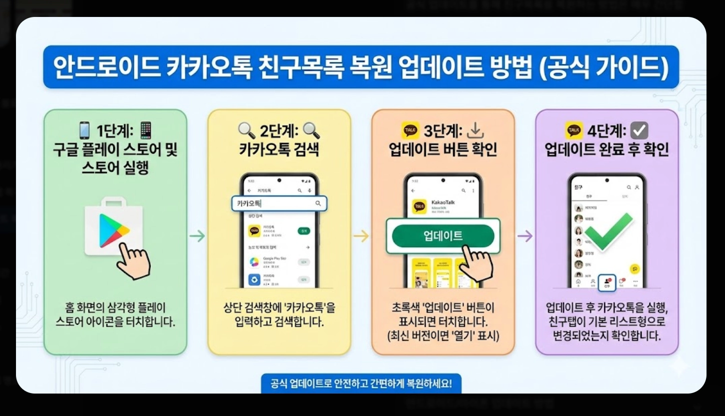 카카오톡 업데이트 복구 2026년 완벽 가이드