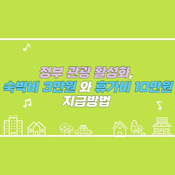 정부 관광 활성화, 숙박비 3만원 와 휴가비 10만원 지급방법