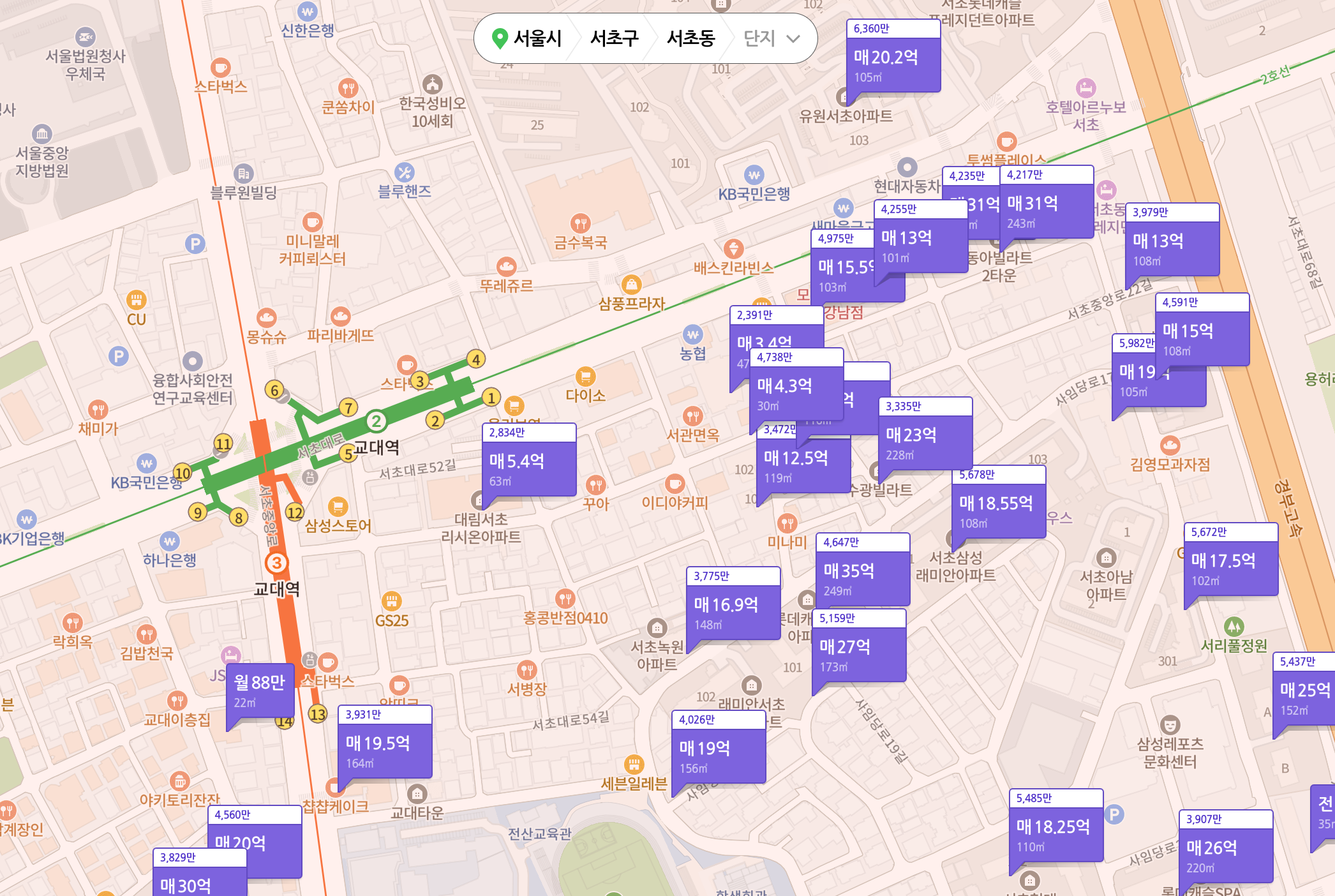 네이버 부동산 매물 지도