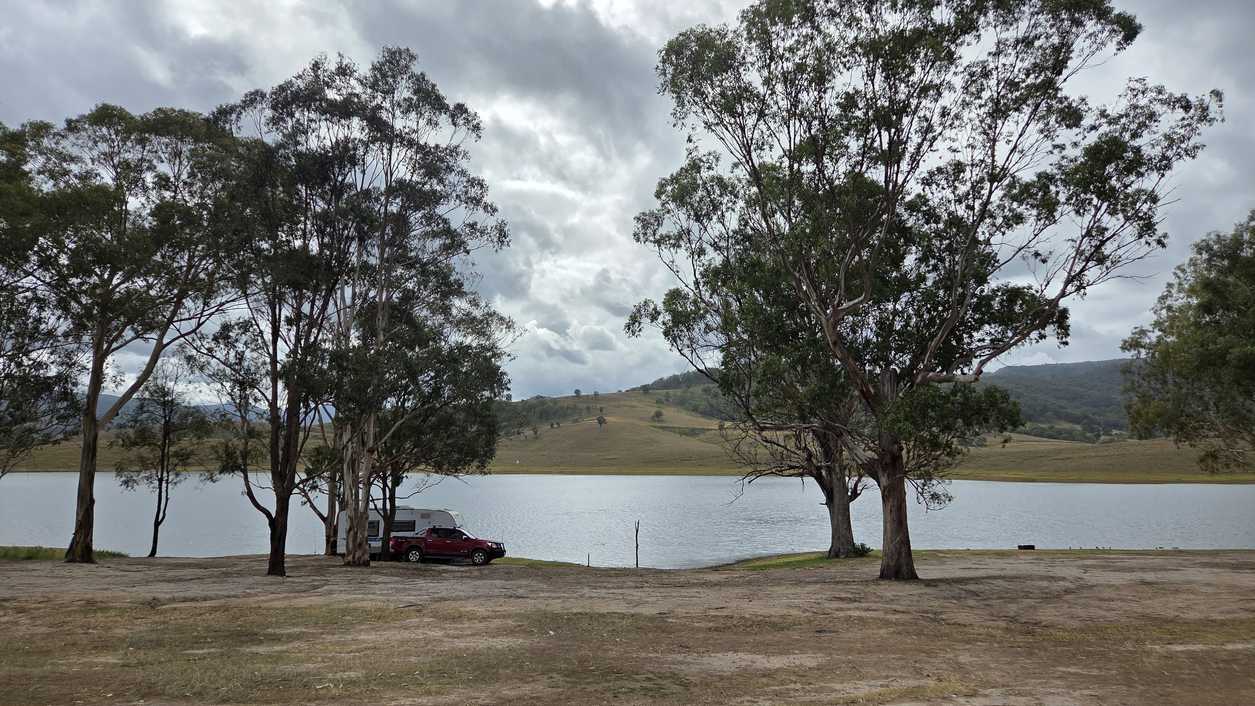 Waterside camping at Lake St Clair camping ground