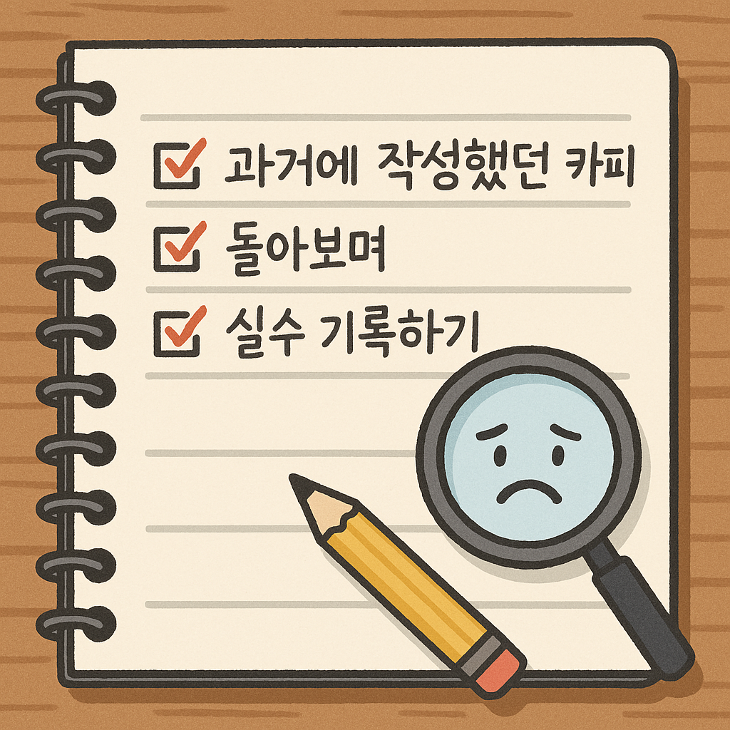 과거에 작성했던 카피 돌아보며 실수 기록하기