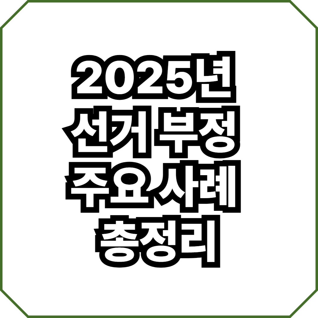 2025년 선거 부정 주요 사례 총정리