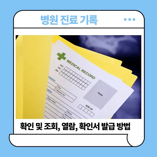 병원 진료 기록 확인 및 조회, 열람, 확인서 발급 방법