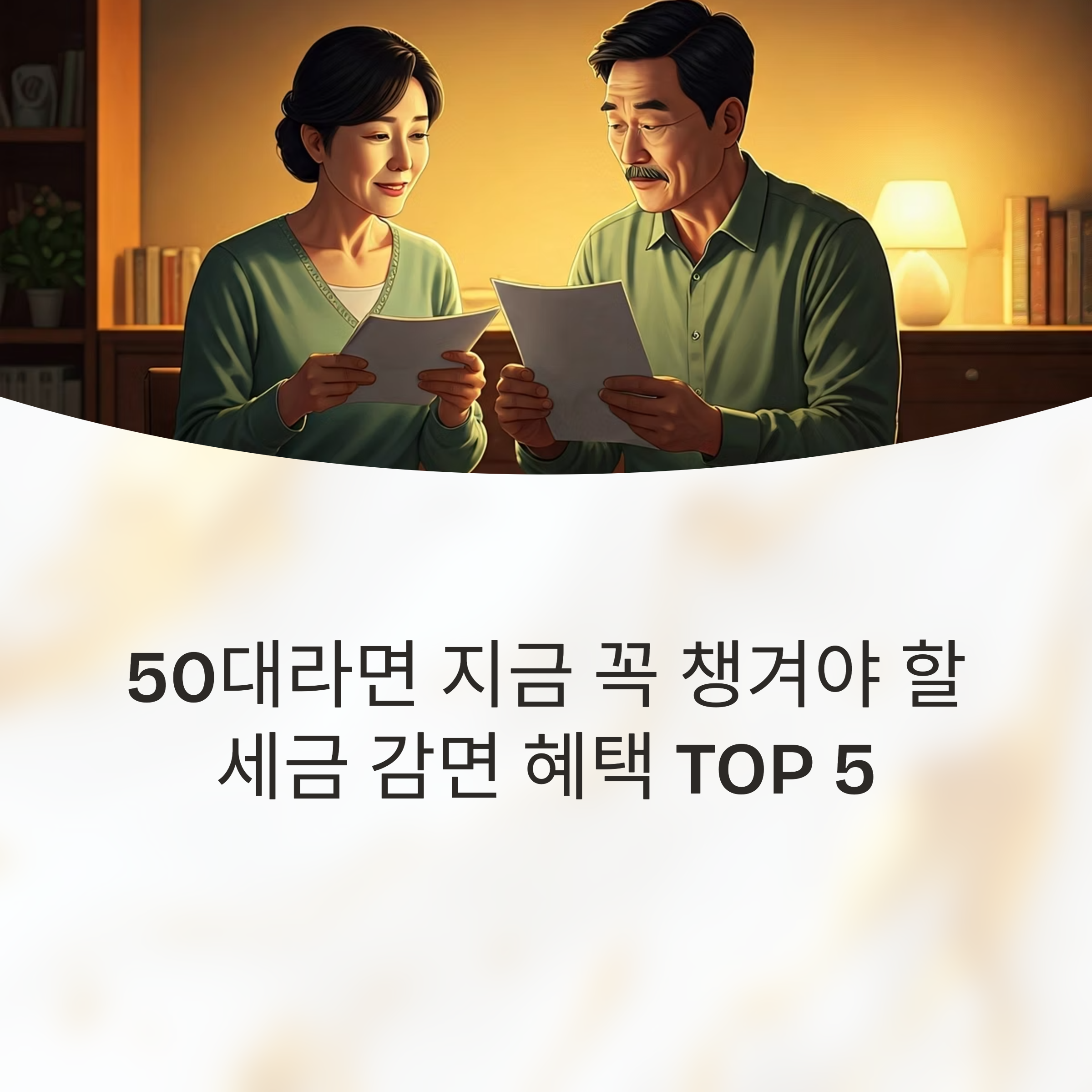 50대라면 지금 꼭 챙겨야 할 세금 감면 혜택 TOP 5