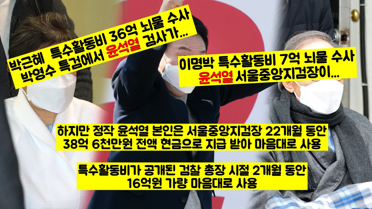 윤석열 검찰 총장 시절 한 달 평균 8억원씩 특수활동비를 현금으로 사용